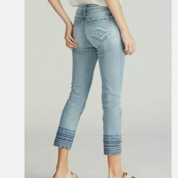 Driftwood Colette Diamond Embroidered Crop Jeans 29 - Picture 10 of 10